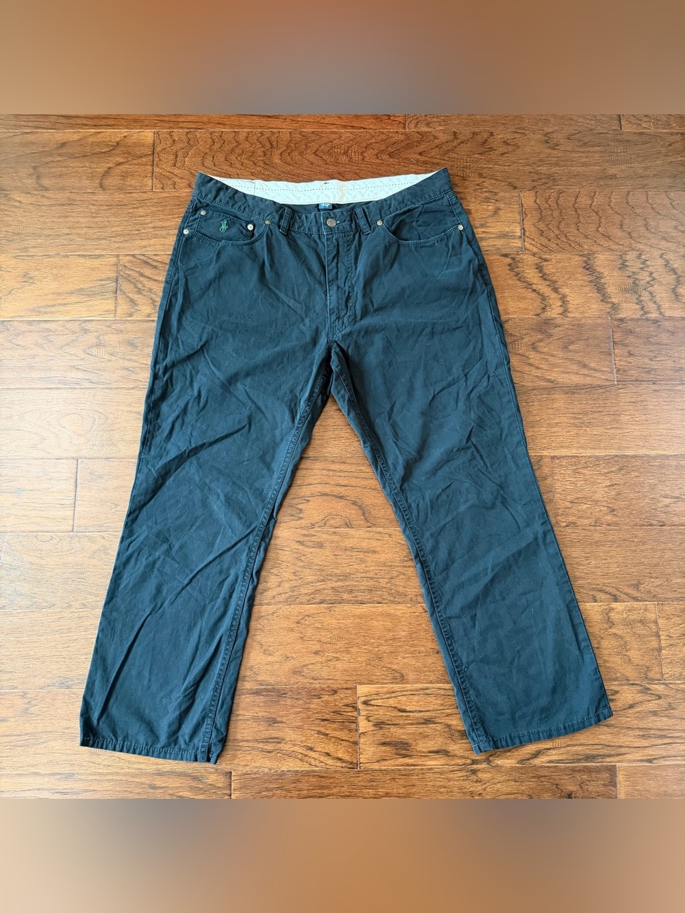 Polo Ralph Lauren Men’s Pants 38x28 Black Casual Chino 100% Cotton Pony Logo